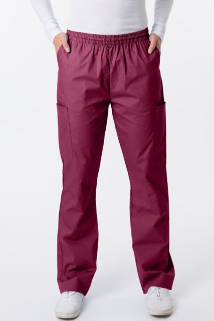 Unisex Cotton Scrub Pant Wine Small