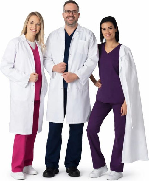 SNAP FRONT WHITE LAB COAT S