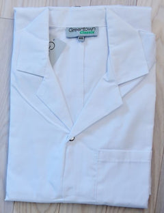 SNAP FRONT WHITE LAB COAT XL