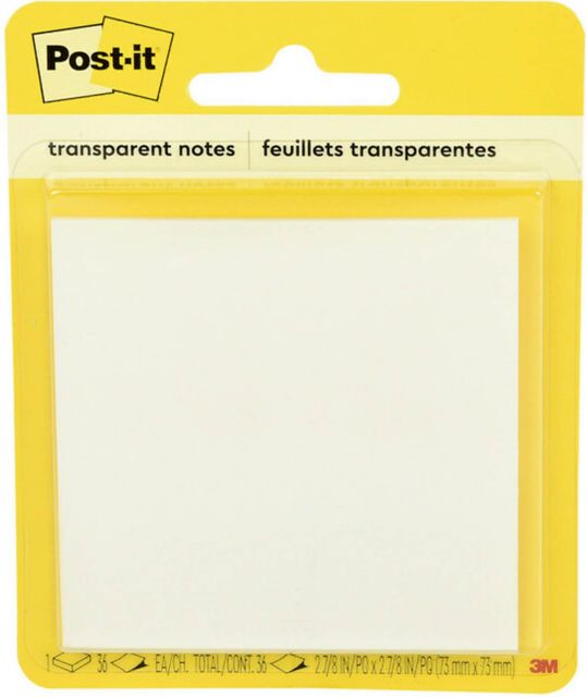 POST-IT NOTE TRANSPRNT 2.8X2.8
