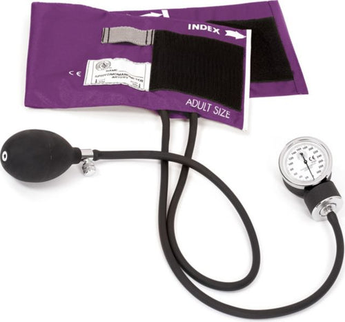 PREMIUM ADULT ANEROID SPHYGMOMANOMTER IN CLAMSHELL-PURPLE