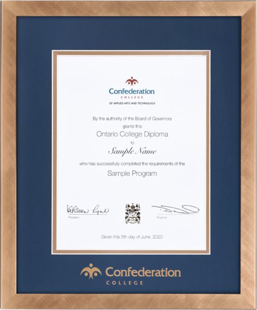 Confederation College 15'' x 18'' Florentine Diploma Frame