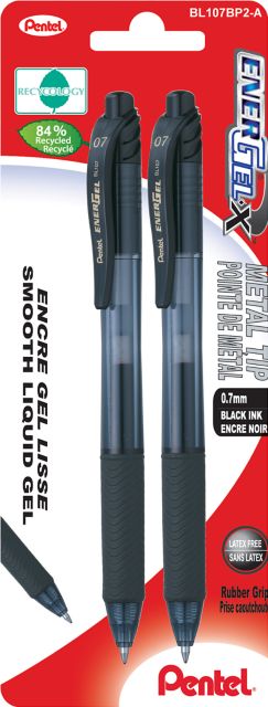 PEN 2 PK X FINE BLK .7MM