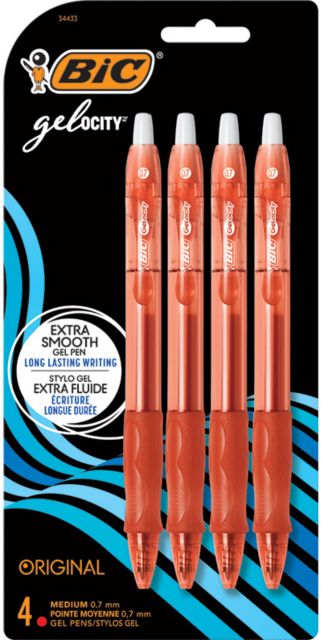 GELOCITY RETRACTABLE 4PK RED